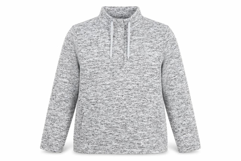 Damart Women Grey 18 1/4 Zip Fleece Pullover Sweatshirt