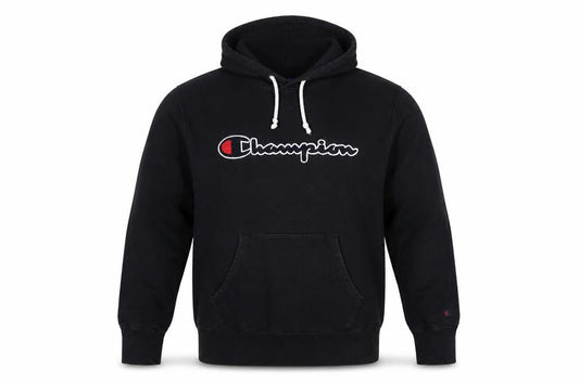 Champion Men’s Black Large Pullover Hoodie Embroidered Logo