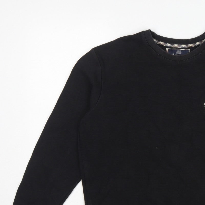Aquascutum London Men’s Black L Crew Neck Embroidered Crest Sweatshirt