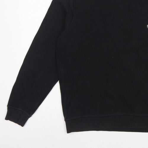 Aquascutum London Men’s Black L Crew Neck Embroidered Crest Sweatshirt
