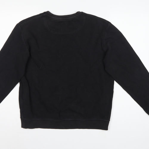Aquascutum London Men’s Black L Crew Neck Embroidered Crest Sweatshirt