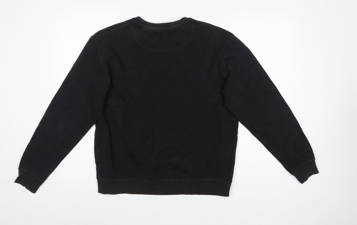 Aquascutum London Men’s Black L Crew Neck Embroidered Crest Sweatshirt