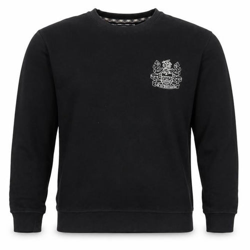 Aquascutum London Men’s Black L Crew Neck Embroidered Crest Sweatshirt