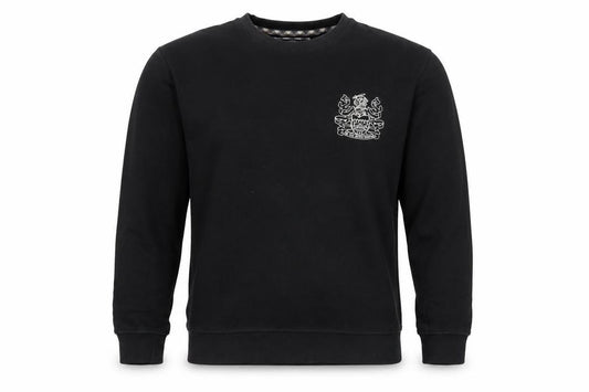 Aquascutum London Men’s Black L Crew Neck Embroidered Crest Sweatshirt