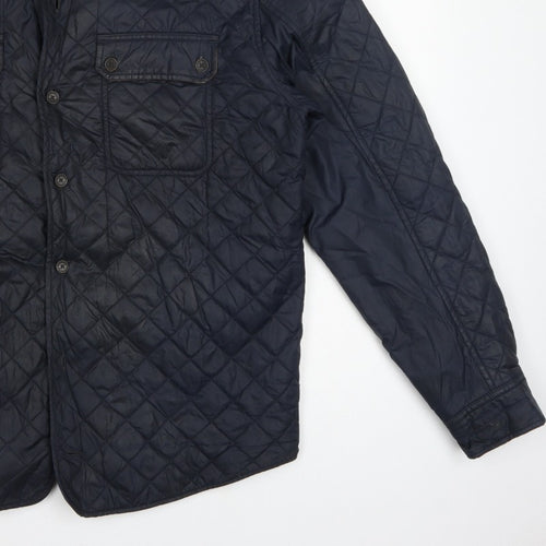 Timberland Men’s Navy L Quilted Padded Button Front Jacket