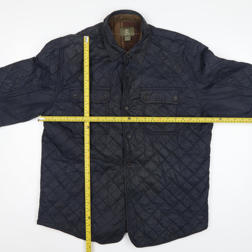 Timberland Men’s Navy L Quilted Padded Button Front Jacket