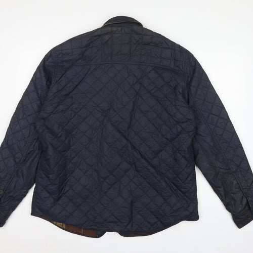 Timberland Men’s Navy L Quilted Padded Button Front Jacket