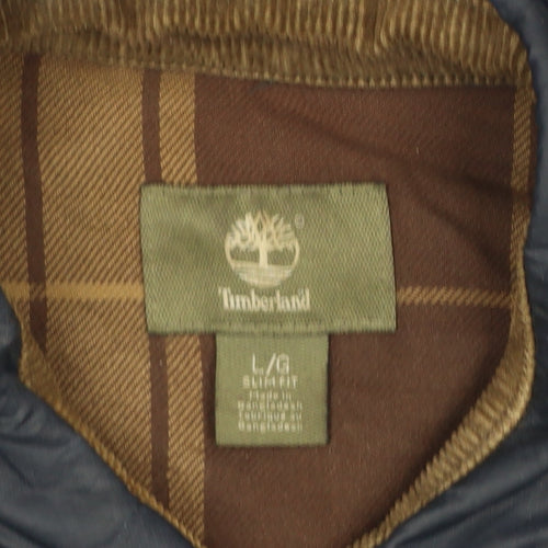 Timberland Men’s Navy L Quilted Padded Button Front Jacket