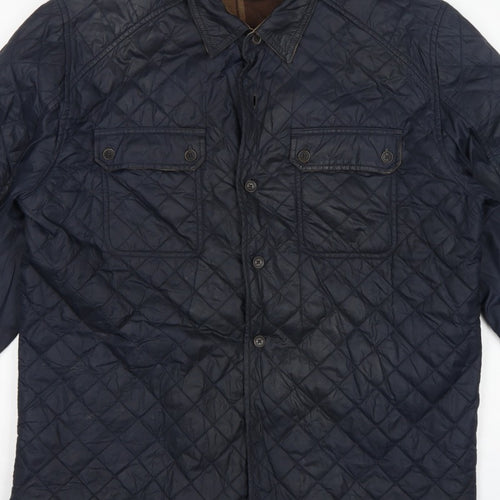 Timberland Men’s Navy L Quilted Padded Button Front Jacket