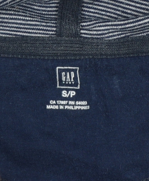 Additional view of GAP Teens Blue Striped Full Zip Hooded Sweatshirt, size 6, Pockets