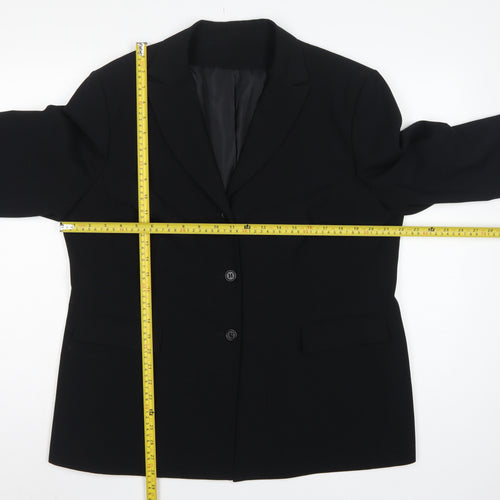 Anne Brooks Women Black Petite UK 18 3 Button Lined Blazer Jacket