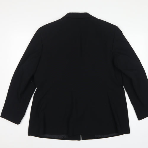 Anne Brooks Women Black Petite UK 18 3 Button Lined Blazer Jacket