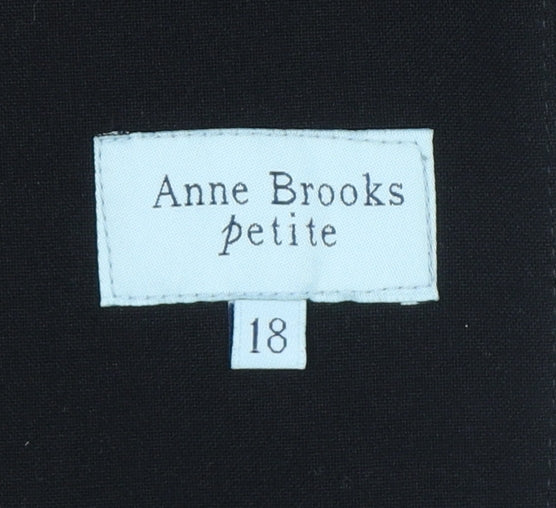 Anne Brooks Women Black Petite UK 18 3 Button Lined Blazer Jacket