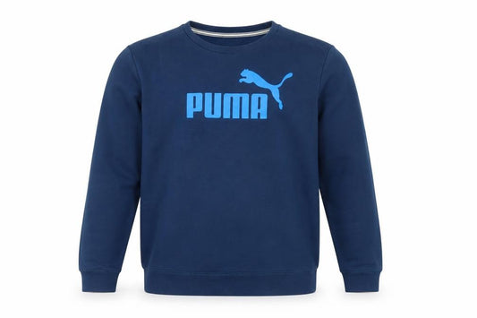 Puma Men’s Blue L Crew Neck Logo Graphic Fleece Sweatshirt