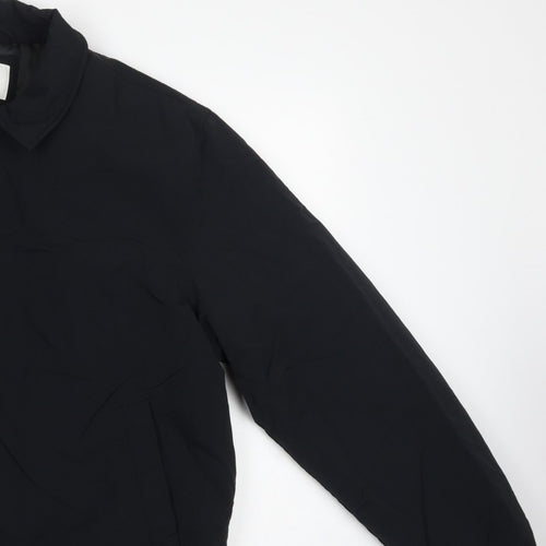 Marks and Spencer Men Black L Padded Full Zip Basic Jacket
