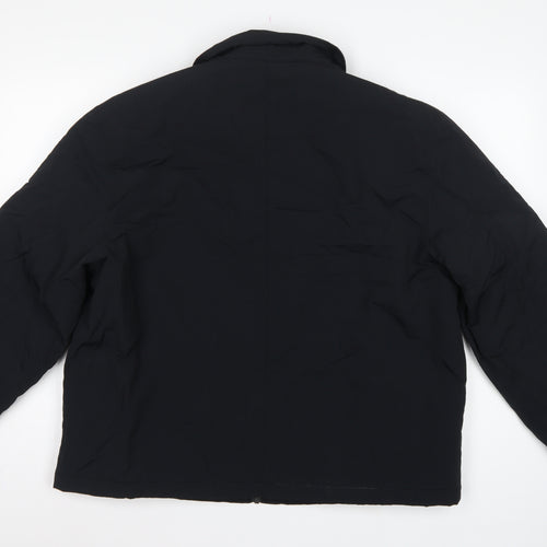 Marks and Spencer Men Black L Padded Full Zip Basic Jacket