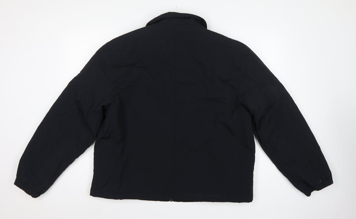 Marks and Spencer Men Black L Padded Full Zip Basic Jacket