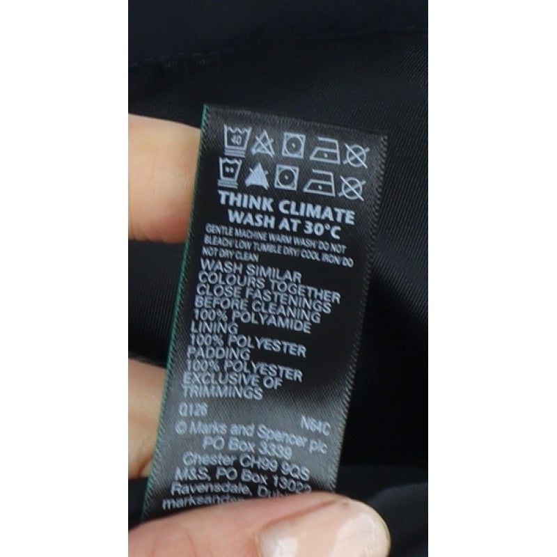 Marks and Spencer Men Black L Padded Full Zip Basic Jacket