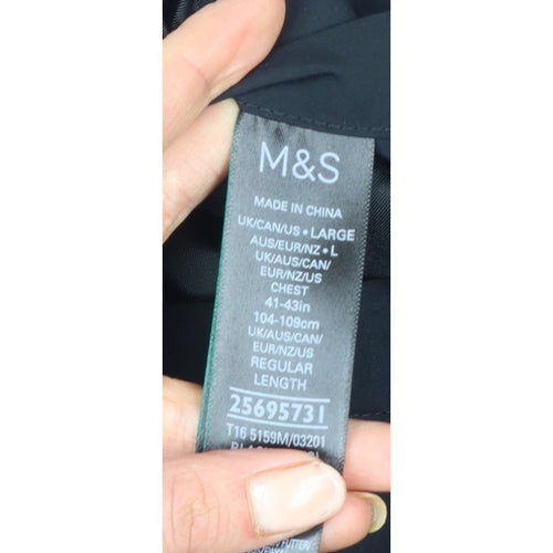 Marks and Spencer Men Black L Padded Full Zip Basic Jacket