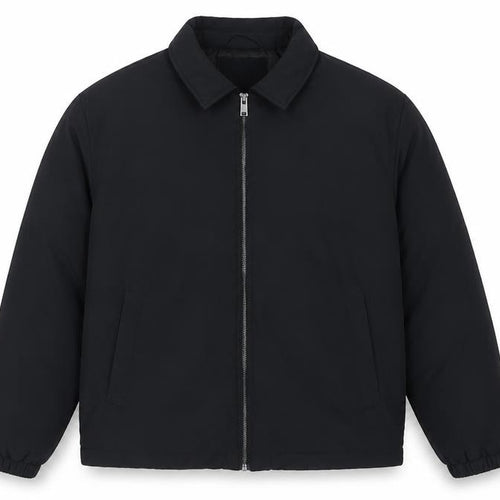 Marks and Spencer Men Black L Padded Full Zip Basic Jacket