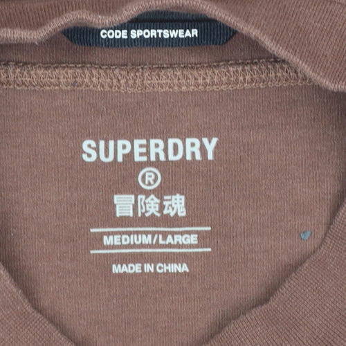 Superdry Women’s Brown M/L Code Sportswear Crew Neck Sweatshirt