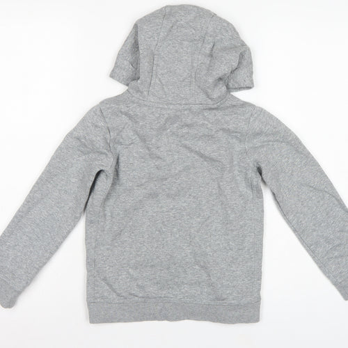 Nike Boys Grey Logo Pullover Hoodie XS 7-8 Years Cotton Blend