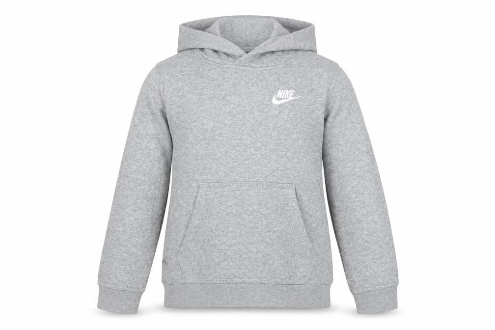 Nike Boys Grey Logo Pullover Hoodie XS 7-8 Years Cotton Blend