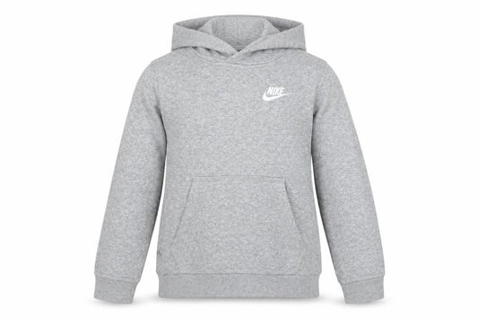 Nike Boys Grey Logo Pullover Hoodie XS 7-8 Years Cotton Blend