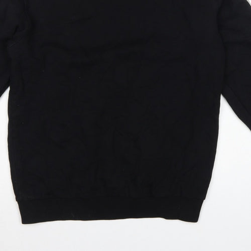 Moschino Men's Black M Logo Tape Crew Neck Pullover Sweatshirt