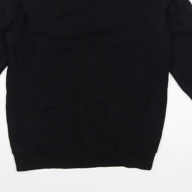 Moschino Men's Black M Logo Tape Crew Neck Pullover Sweatshirt
