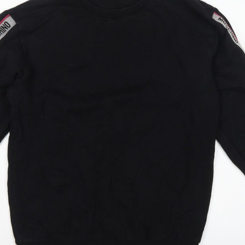 Moschino Men's Black M Logo Tape Crew Neck Pullover Sweatshirt