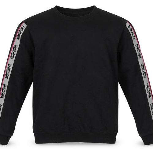 Moschino Men's Black M Logo Tape Crew Neck Pullover Sweatshirt