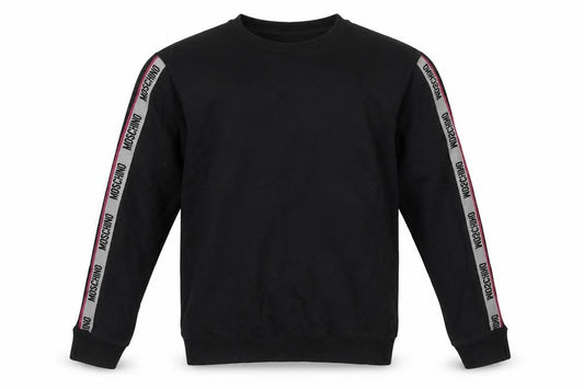 Moschino Men's Black M Logo Tape Crew Neck Pullover Sweatshirt