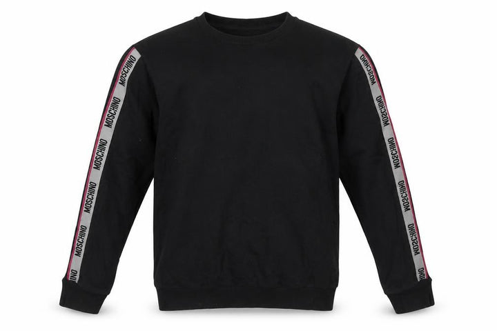 Moschino Men's Black M Logo Tape Crew Neck Pullover Sweatshirt