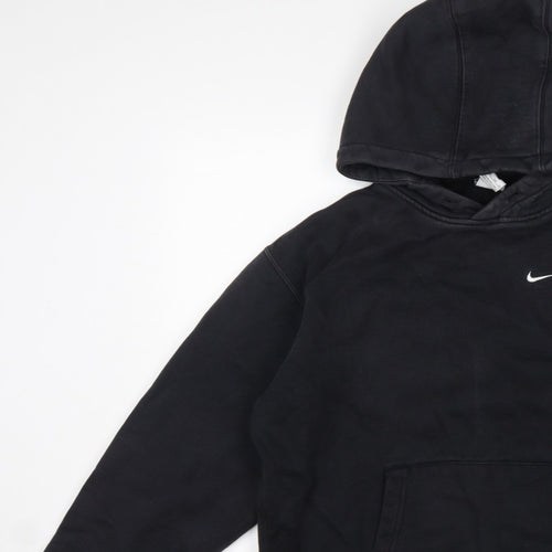 Nike Men’s Black XS Pullover Hoodie Embroidered Logo Kangaroo Pocket