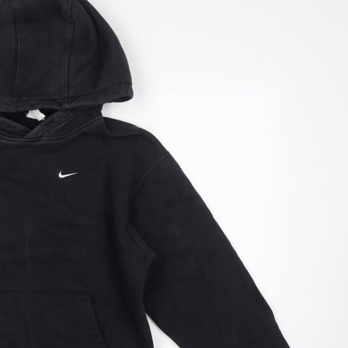 Nike Men’s Black XS Pullover Hoodie Embroidered Logo Kangaroo Pocket