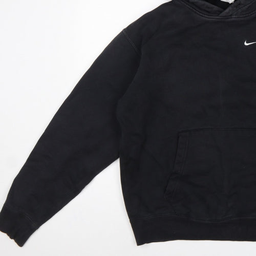 Nike Men’s Black XS Pullover Hoodie Embroidered Logo Kangaroo Pocket