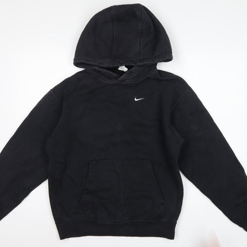 Nike Men’s Black XS Pullover Hoodie Embroidered Logo Kangaroo Pocket