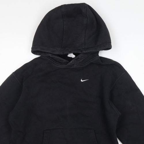 Nike Men’s Black XS Pullover Hoodie Embroidered Logo Kangaroo Pocket