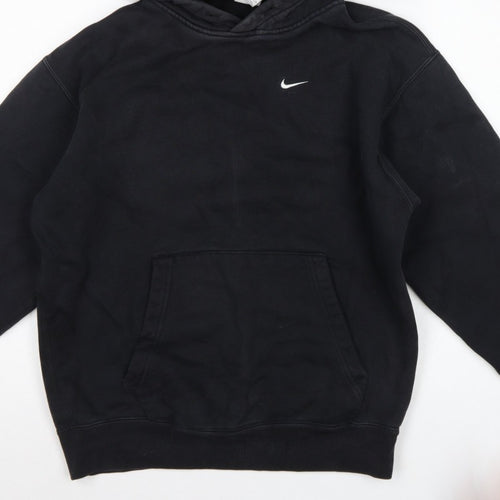 Nike Men’s Black XS Pullover Hoodie Embroidered Logo Kangaroo Pocket