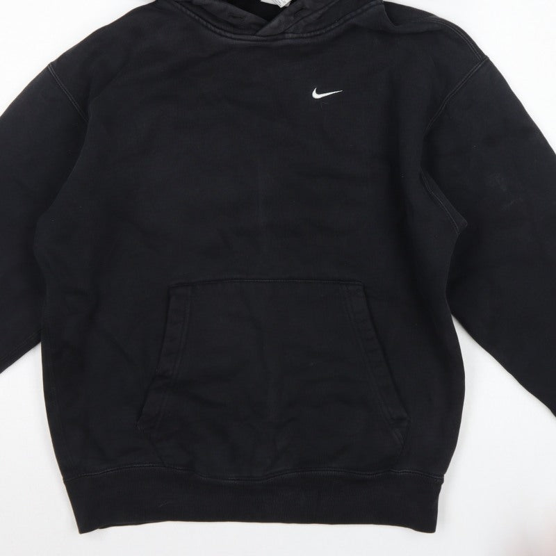 Nike Men’s Black XS Pullover Hoodie Embroidered Logo Kangaroo Pocket