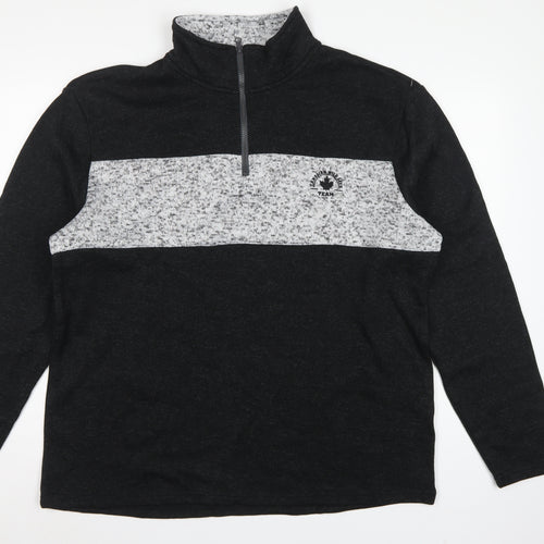 Atlas For Men Men's Black Grey XL 1/4 Zip Pullover Sweatshirt