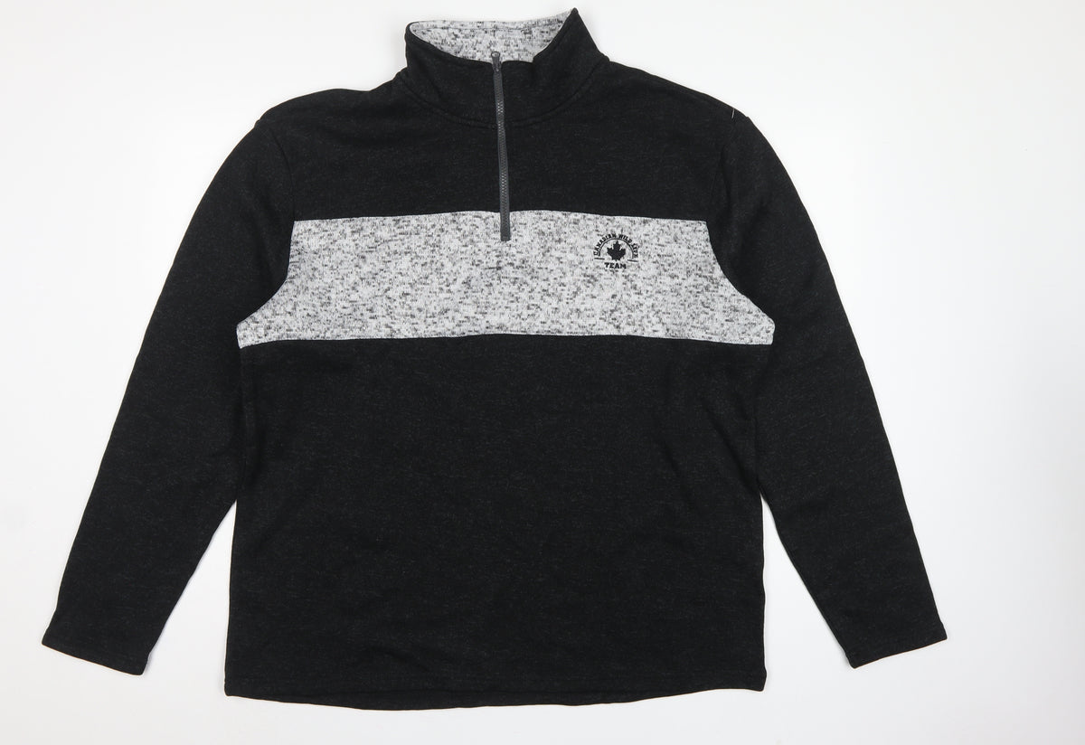 Atlas For Men Men's Black Grey XL 1/4 Zip Pullover Sweatshirt