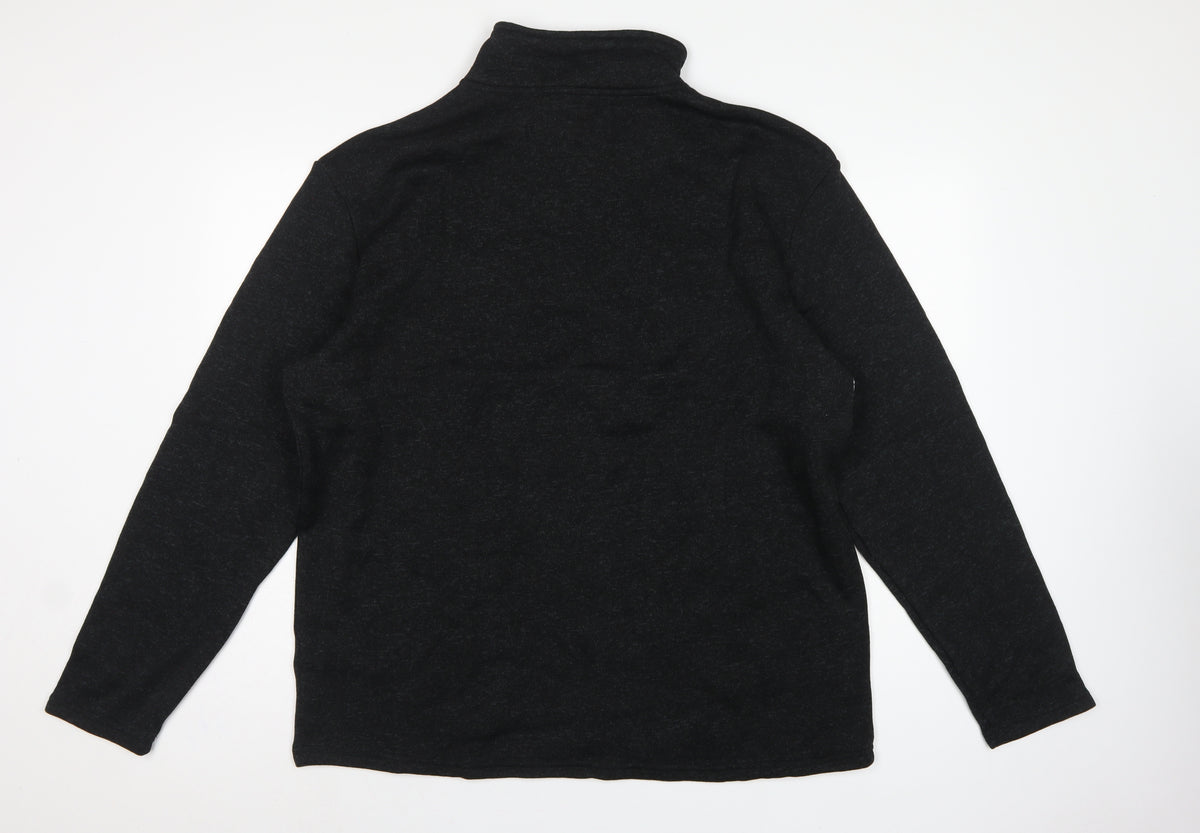 Atlas For Men Men's Black Grey XL 1/4 Zip Pullover Sweatshirt
