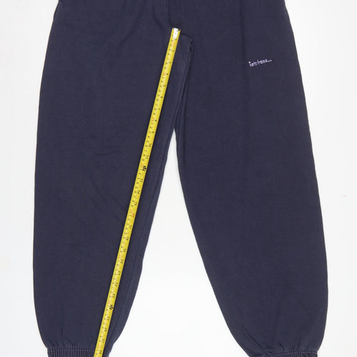 iets frans... Teens Navy Blue M Fleece Jogger Sweatpants Logo
