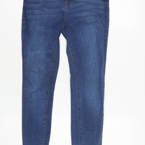 New Look Women Blue UK 10 Ankle Grazer Skinny Jeans Raw Hem