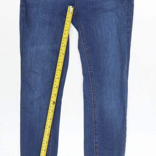 New Look Women Blue UK 10 Ankle Grazer Skinny Jeans Raw Hem