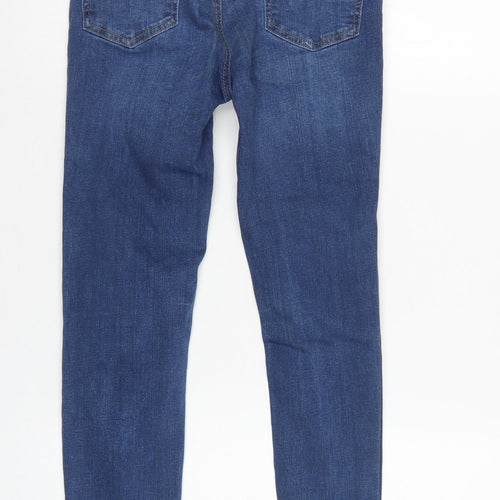 New Look Women Blue UK 10 Ankle Grazer Skinny Jeans Raw Hem