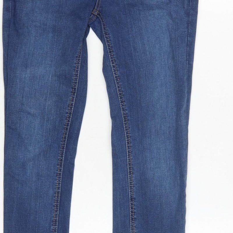 New Look Women Blue UK 10 Ankle Grazer Skinny Jeans Raw Hem