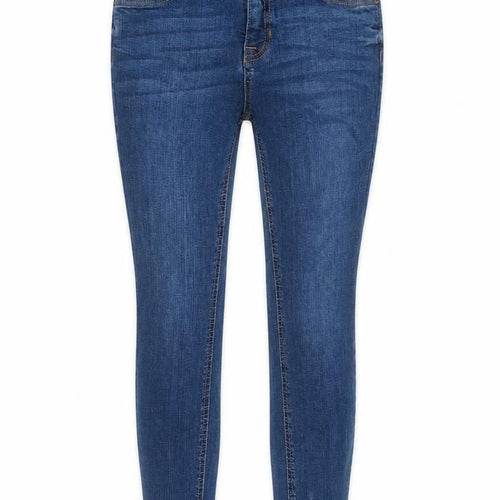 New Look Women Blue UK 10 Ankle Grazer Skinny Jeans Raw Hem